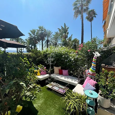 Promenade Des Center Sea And Front Design Flat With Private Garden Nizza
