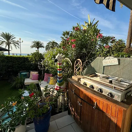Promenade Des Center Sea And Front Design Flat With Private Garden Lägenhet *