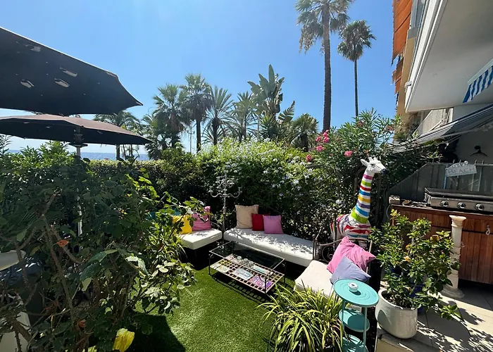 Promenade Des Center Sea And Front Design Flat With Private Garden Nizza